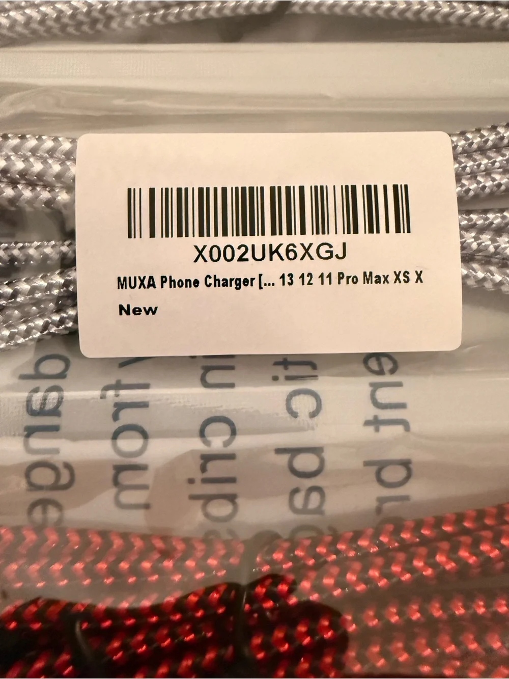 5 Braided USB iPhone Charging Cable - Red, Blue, Silver